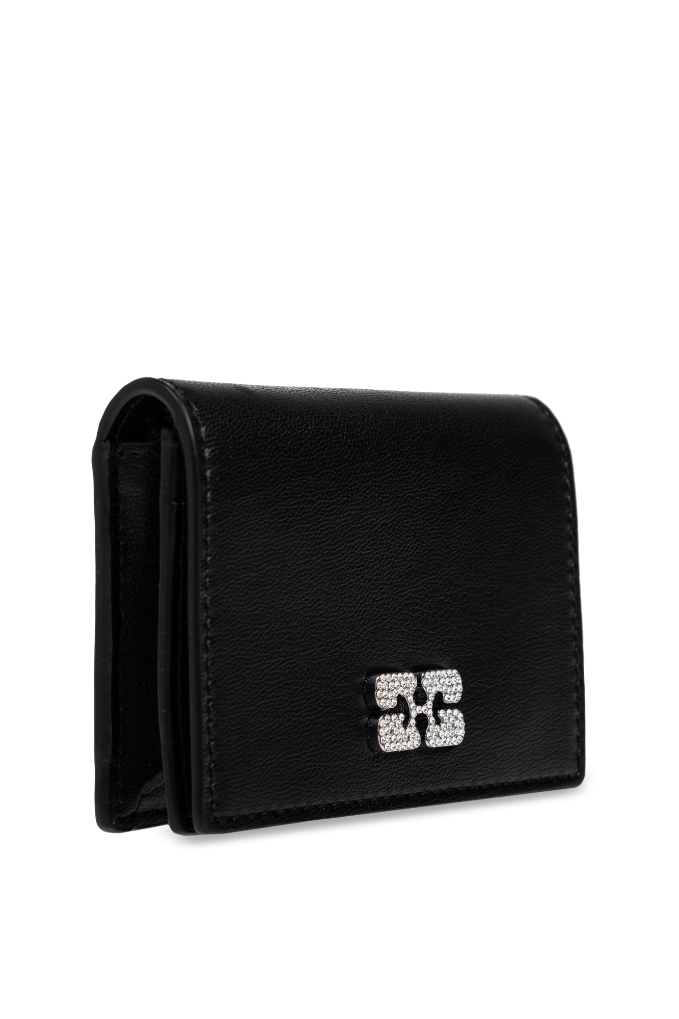 Black Black Ganni Bou Trifold Wallet | GANNI US